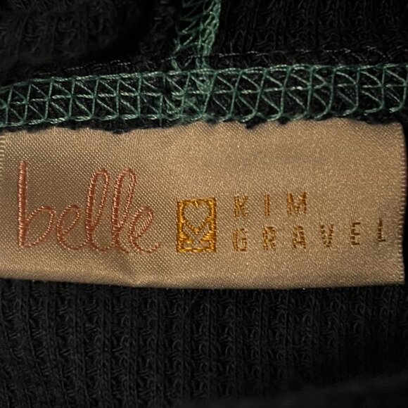 GU} Belle by Kim Gravel Baby Waffle Topstitched Raw Edge Hoodie Indigo/Size - M - Picture 4 of 14